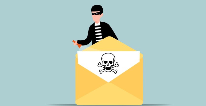 Free mail phishing scam vector