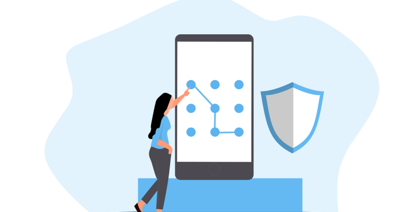 Free security pattern lock vector