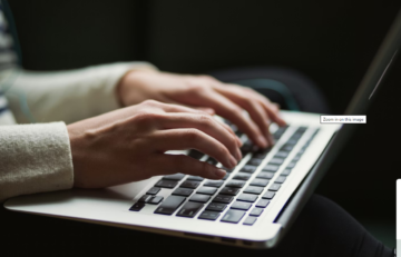 Person using laptop photo