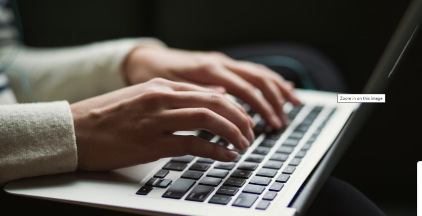 Person using laptop photo